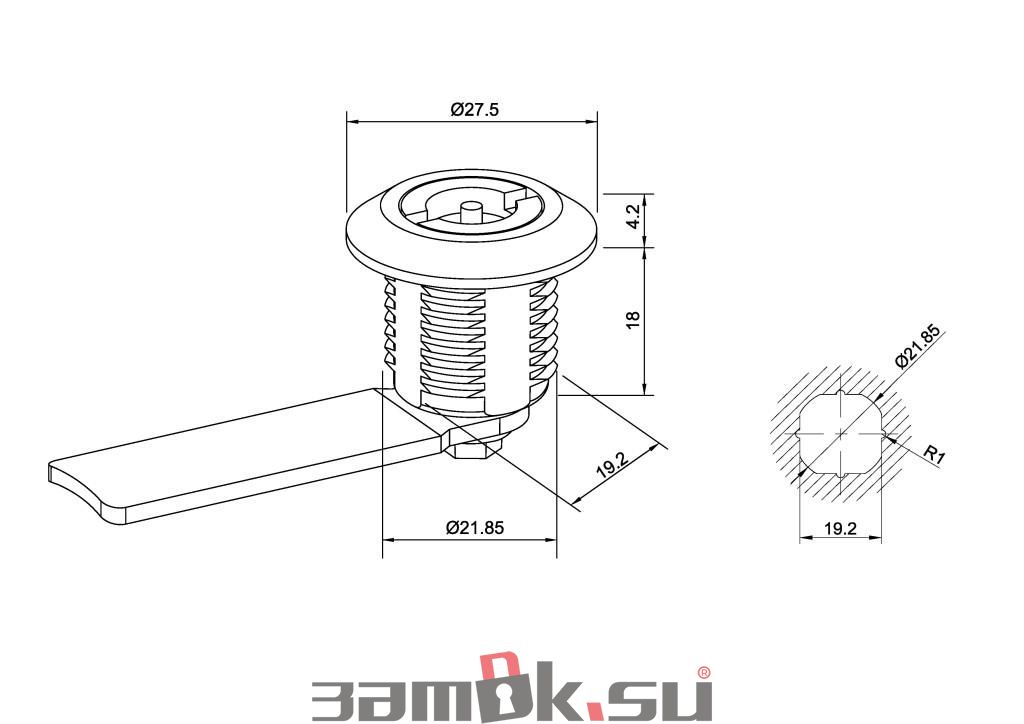 Замок защелка yzk20 00